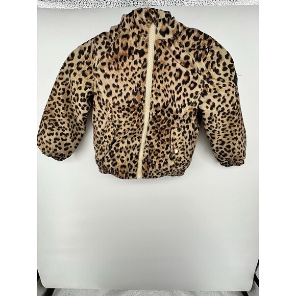 Girl's 4T Light Hooded Jacket, Steve Madden Cheetah Print Lined - Picture 1 of 3